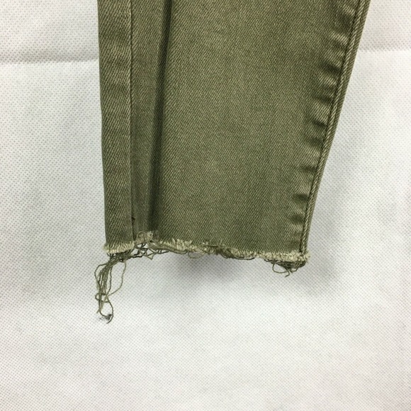 Abercrombie & Fitch Jeans Women Sz 4 Olive Green Distressed Harper Super Skinny - Picture 5 of 11